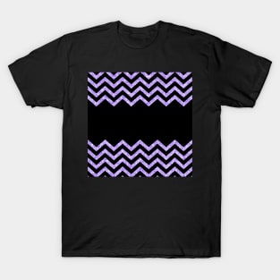 Black and Purple Glitter Chevron Design T-Shirt